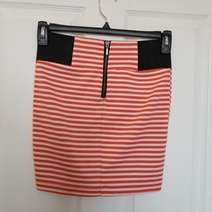 Charlotte Russe white/peach mini skirt, Medium